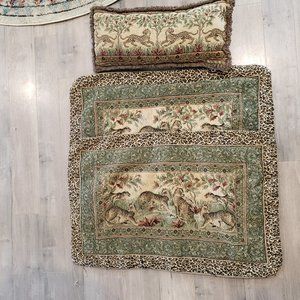Thomasville Bedding 2 King Shams, Matching Bed Pillow Cheetahs SOME DAMAGE